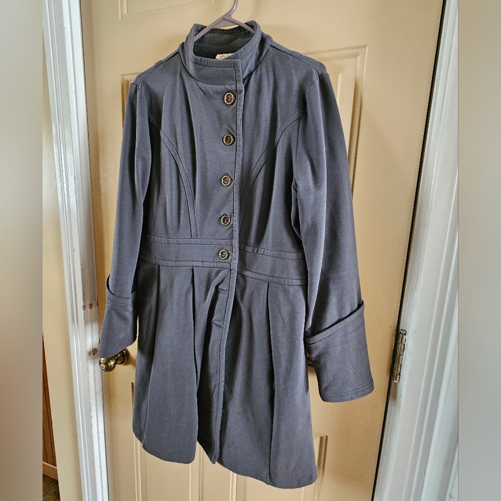 Matilda Jane Onyx Coat Secret Fields Mom Women’s Jacket Grey Military Sz Large - Picture 2 of 8